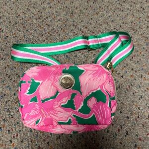 Lilly Pulitzer Pink and Green Floral Fanny bag